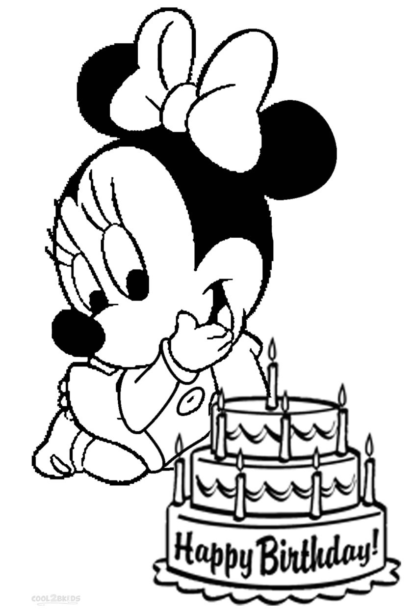 Minnie Mouse Baby Coloring Pages
 Printable Minnie Mouse Coloring Pages For Kids