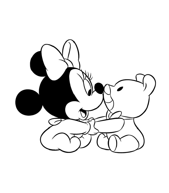 Minnie Mouse Baby Coloring Pages
 Baby Mickey Mouse and Minnie Mouse Coloring Pages