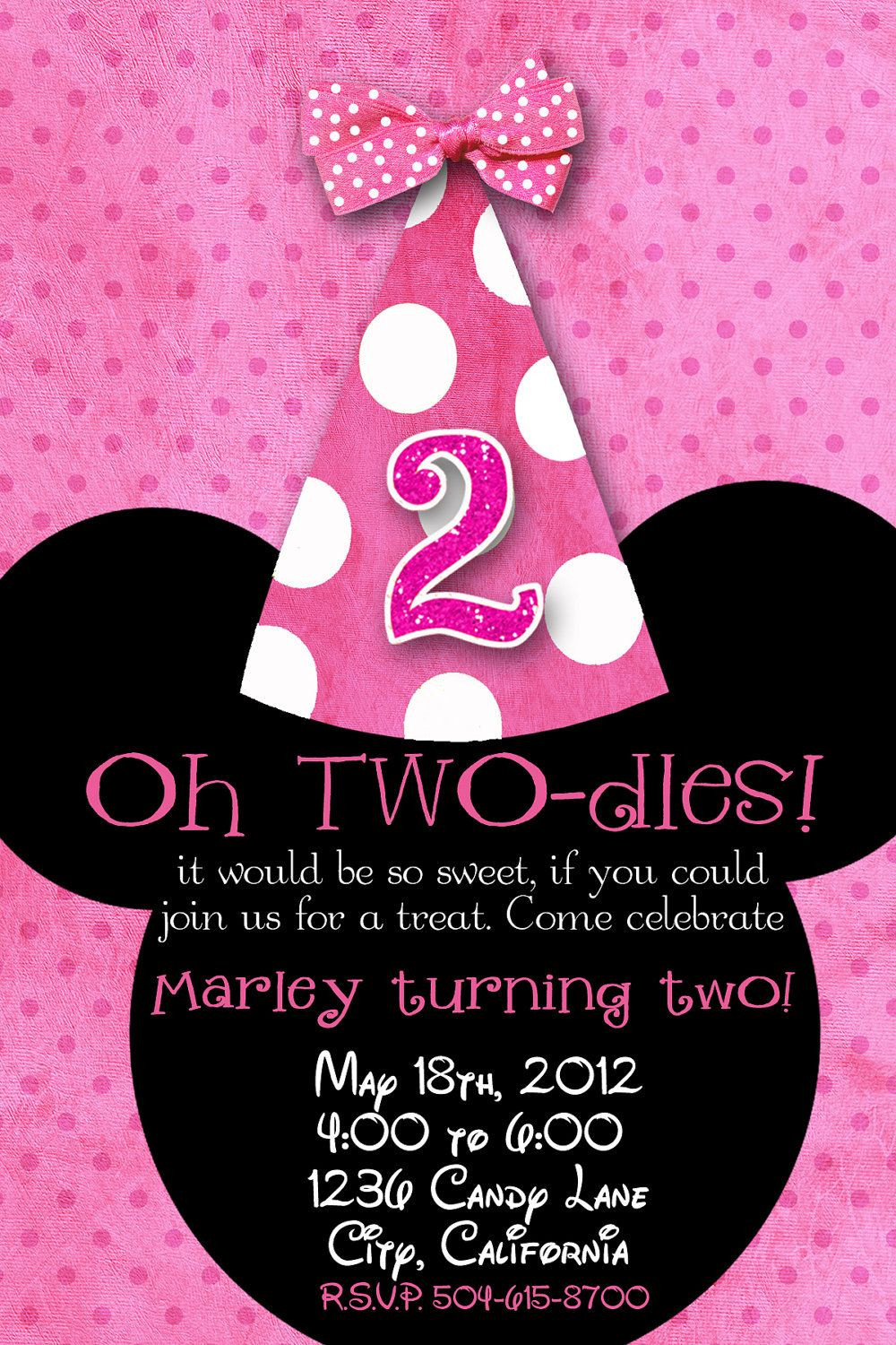Minnie Mouse Birthday Invitations Personalized
 Minnie Mouse Custom Birthday Printable Disney Invitations