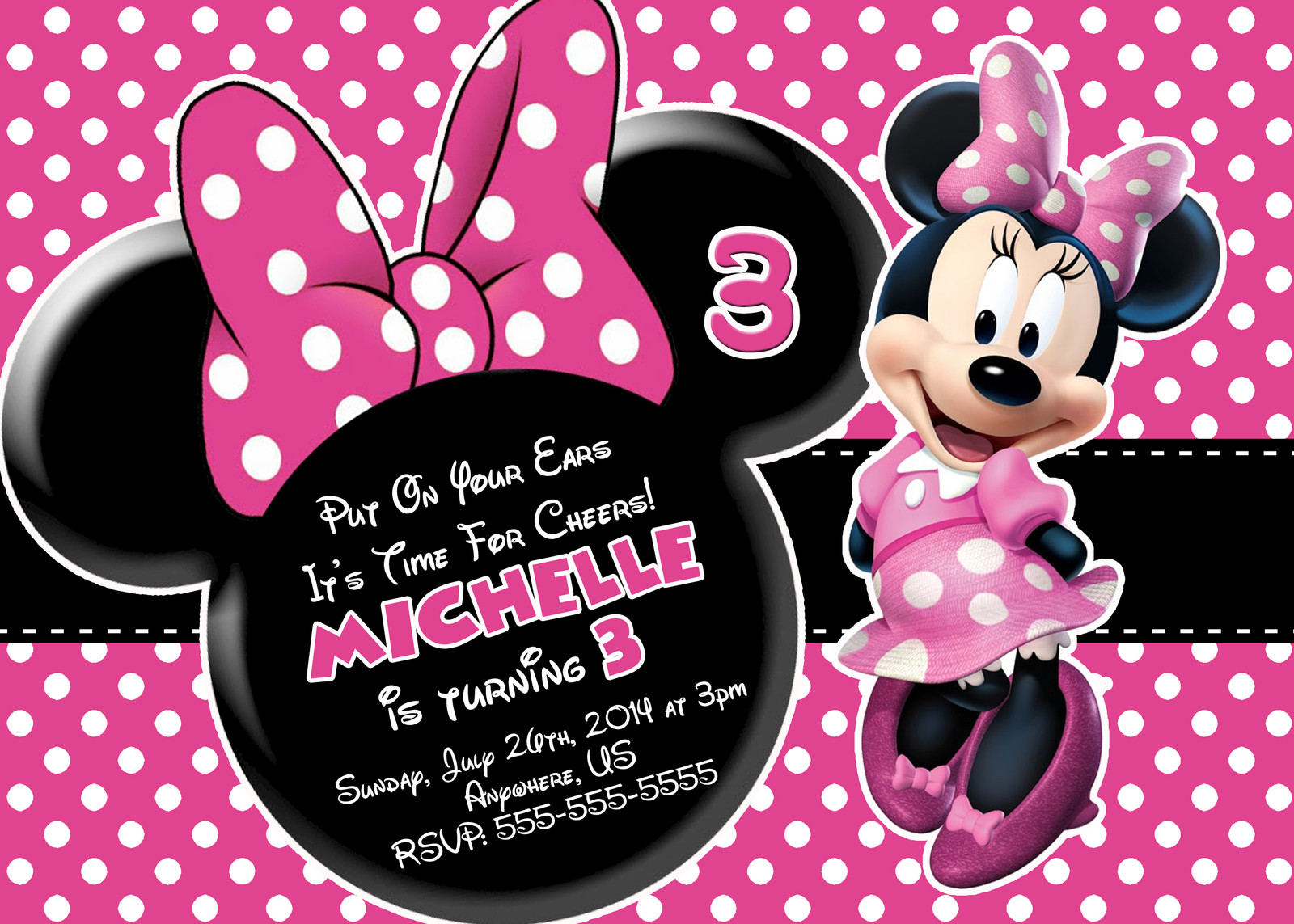 Minnie Mouse Birthday Invitations Personalized
 Minnie Mouse Printable Birthday Invitations – FREE
