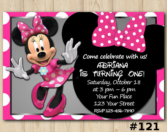 Minnie Mouse Birthday Invitations Personalized
 Minnie Mouse Birthday Invitation Minnie Mouse Invitation