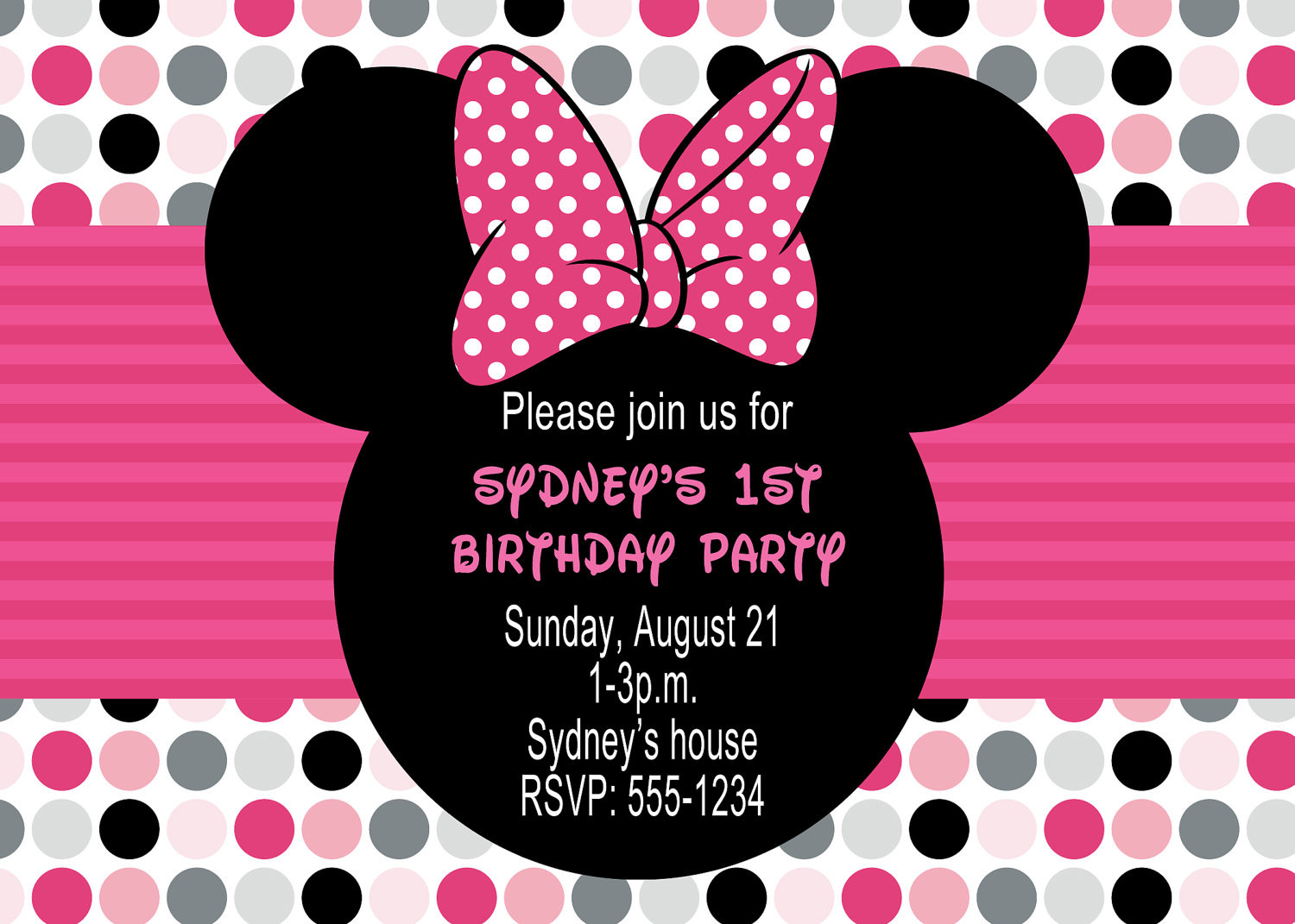 Minnie Mouse Birthday Invitations Personalized
 Minnie Mouse Birthday Party Invitations