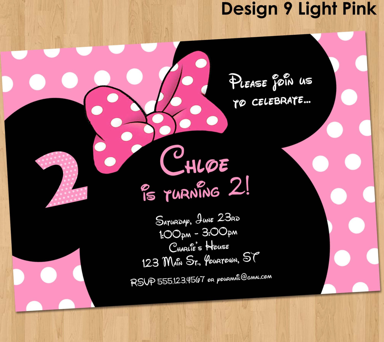 Minnie Mouse Birthday Invitations Personalized
 Minnie Mouse Invitation Printable Birthday Party Custom