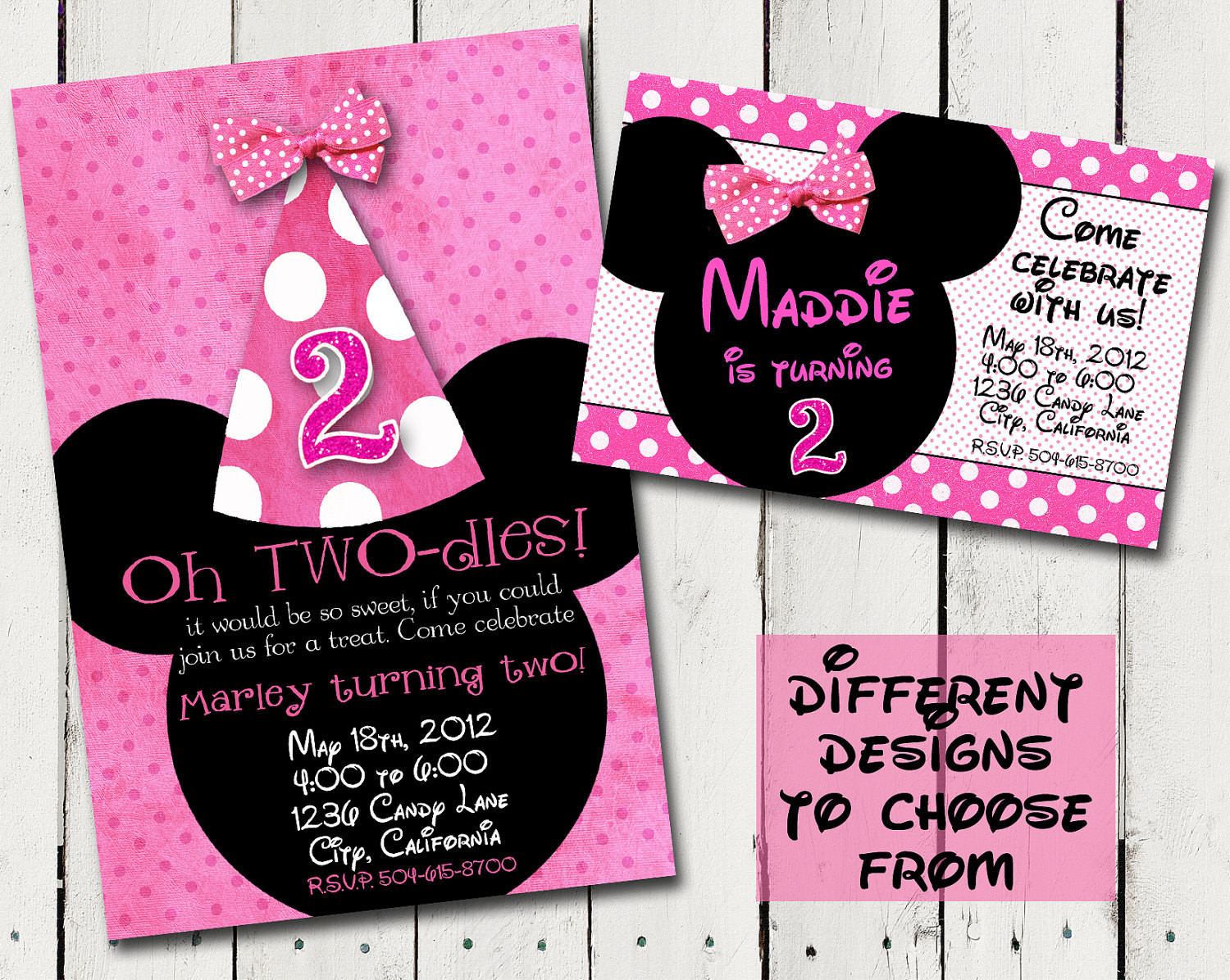 Minnie Mouse Birthday Invitations Personalized
 Chalkboard Birthday Invitation Custom by TamiRayCardsandPrint