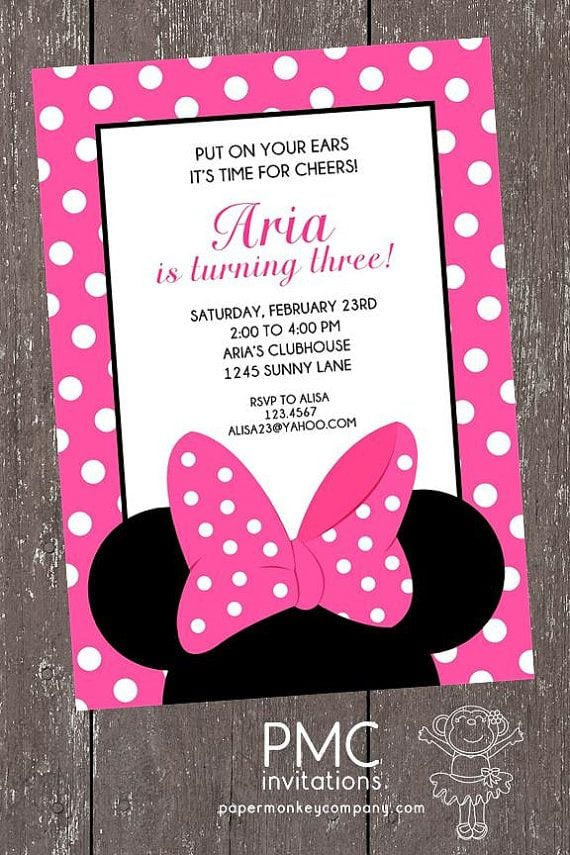 Minnie Mouse Birthday Invitations Personalized
 Minnie Mouse Birthday Invitation