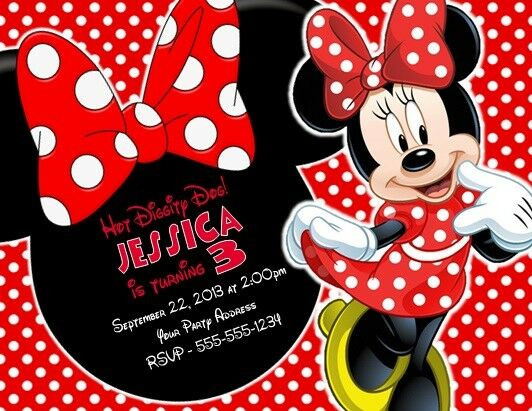 Minnie Mouse Birthday Invitations Personalized
 Minnie Mouse Birthday Party Invitations Invites