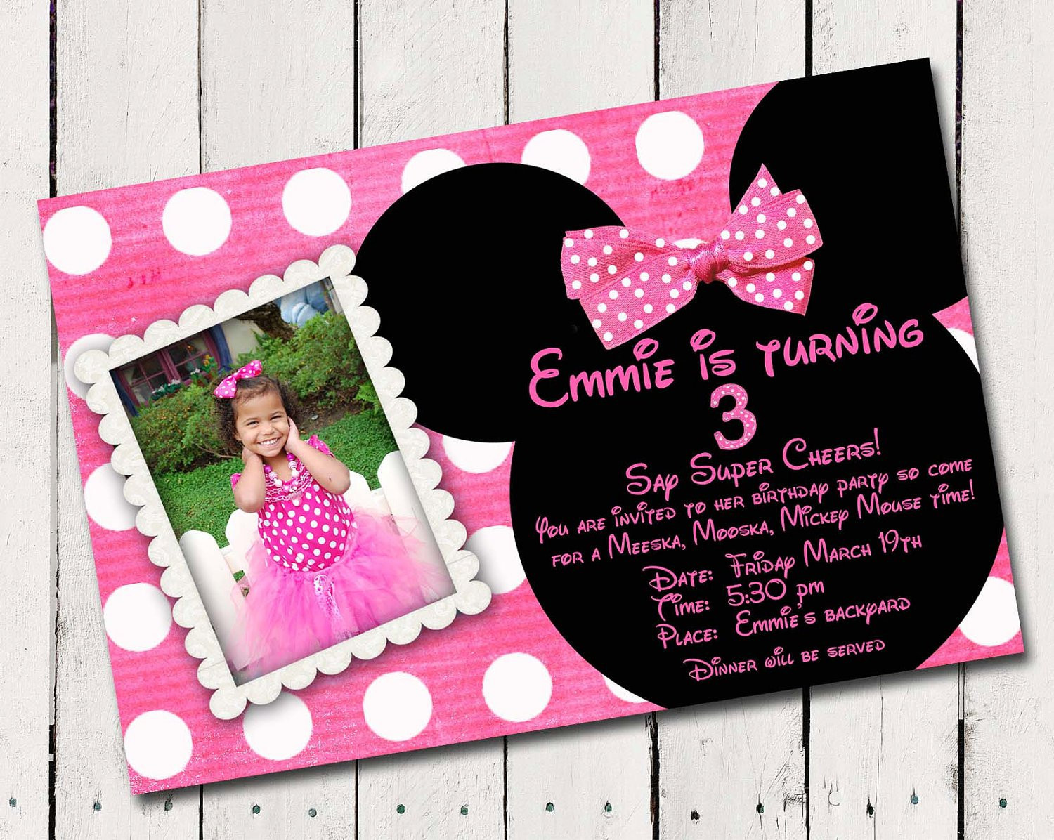 Minnie Mouse Birthday Invitations Personalized
 Custom Minnie Mouse Birthday Invitations