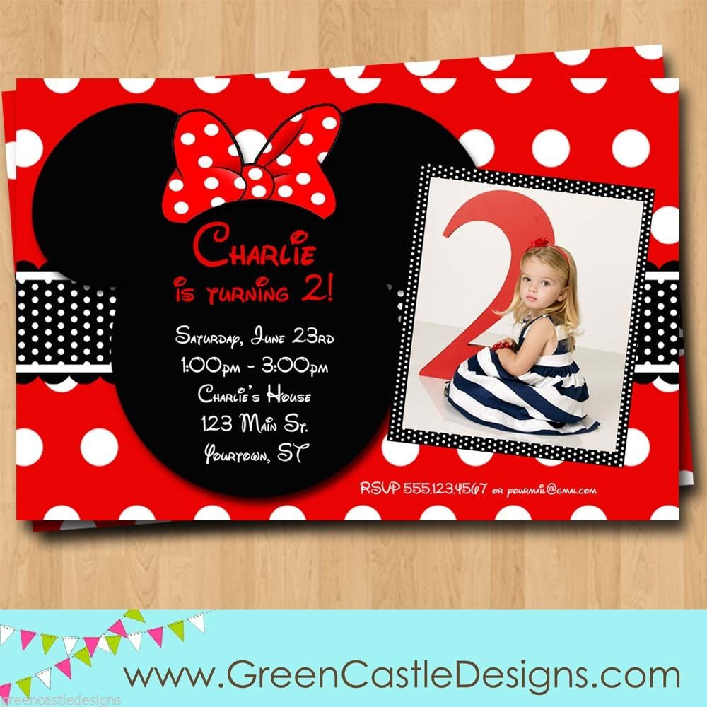 Minnie Mouse Birthday Invitations Personalized
 Customized Minnie Mouse Birthday Invitations — FREE