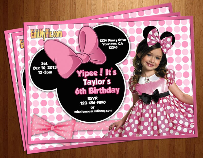 Minnie Mouse Birthday Invitations Personalized
 Minnie Mouse Birthday Invitations Personalized