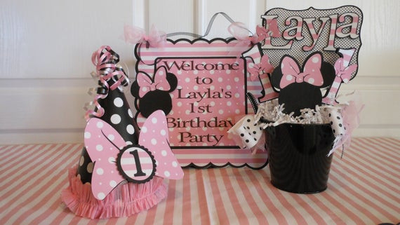 Minnie Mouse First Birthday Decorations
 Minnie Mouse Polka Dot 1st Birthday Party by ASweetCelebration