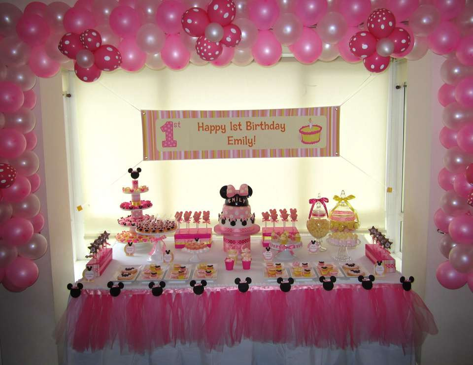 Minnie Mouse First Birthday Decorations
 Minnie Mouse Birthday "Minnie Mouse Pink and Yellow