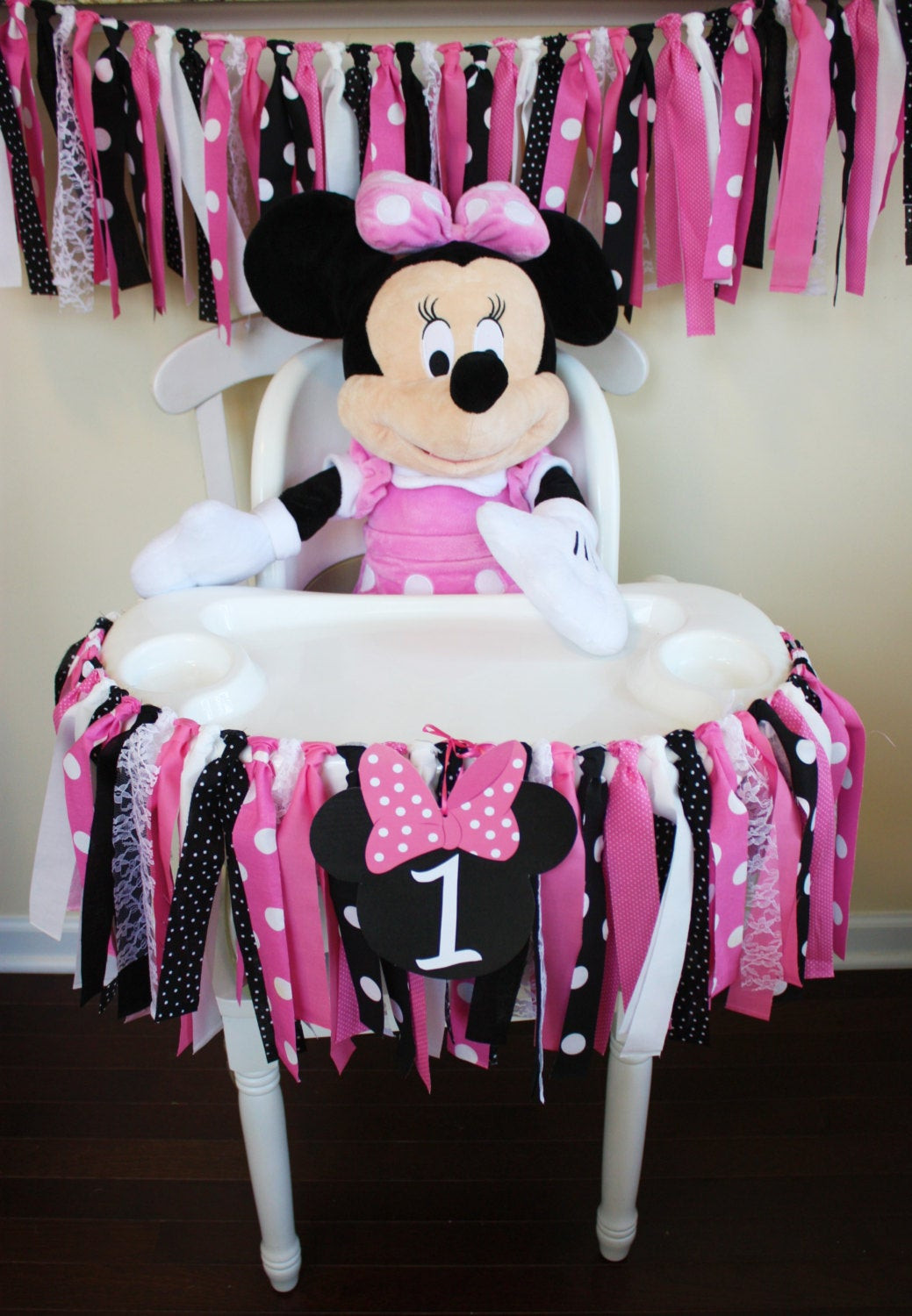 Minnie Mouse First Birthday Decorations
 Minnie Mouse Inspired Garland Minnie Mouse Party Minnie