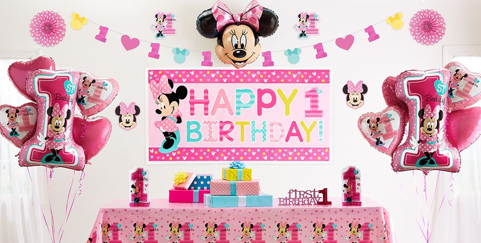 Minnie Mouse First Birthday Decorations
 Minnie Mouse 1st Birthday Party Supplies