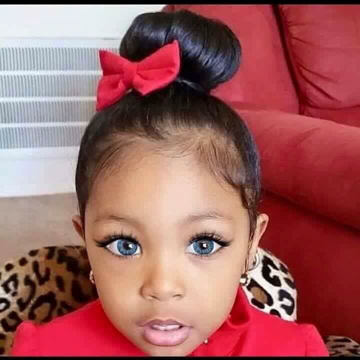 Mixed Kids Haircuts
 Pretty girl with gorgeous blue eyes