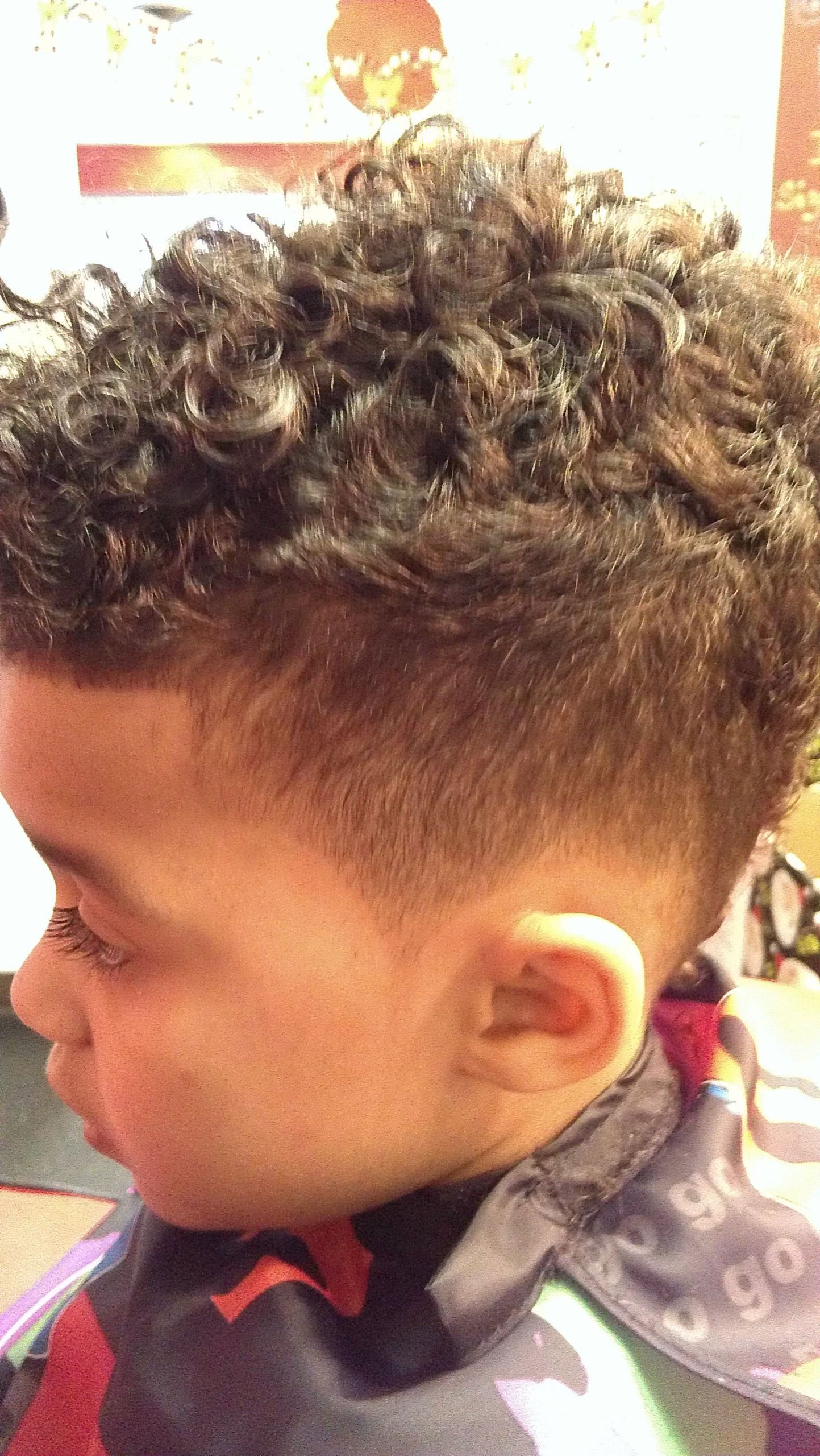 Mixed Kids Haircuts
 Curly MoHawk I want this on my sons curly hair