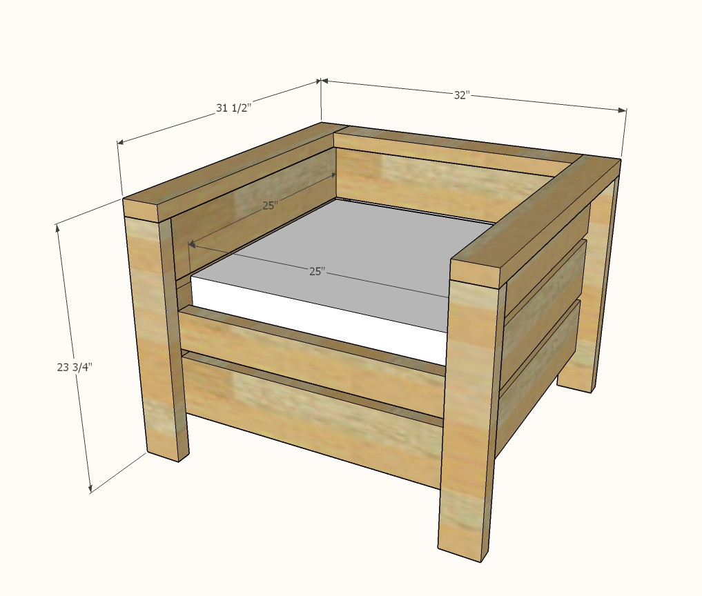 Modern Furniture Plans For The DIY Woodwork
 Modern Outdoor Chair from 2x4s and 2x6s