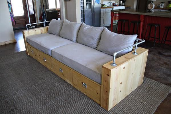 Modern Furniture Plans For The DIY Woodwork
 Modern Wood Storage Sofa Ana White