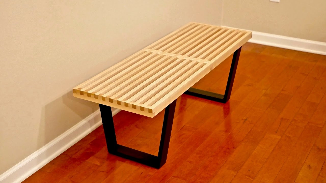 Modern Furniture Plans For The DIY Woodwork
 DIY Mid Century Modern Slatted Bench Woodworking