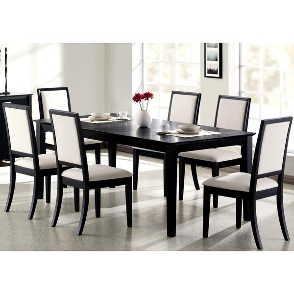 Modern Kitchen Table And Chairs
 Shop Prestige Cream White Upholstered Black Wood Dining