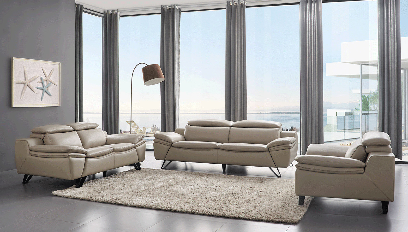 Modern Living Room Set
 Grey Leather Contemporary Living Room Set Cleveland Ohio