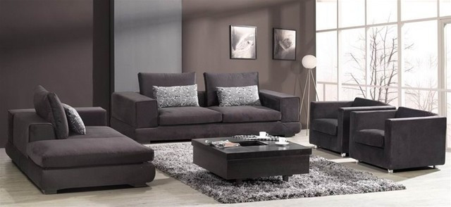 Modern Living Room Set
 Barnile 4 Pieced Microfiber Sofa Set Modern Living