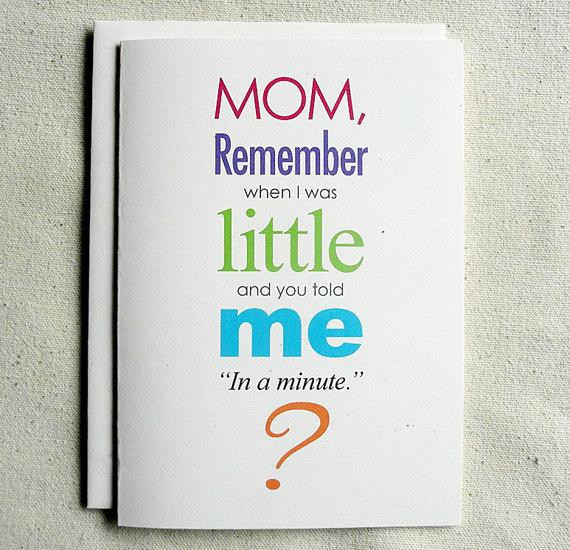 Mom Birthday Cards
 Mother Birthday Card Funny Mom Remember when I was Little
