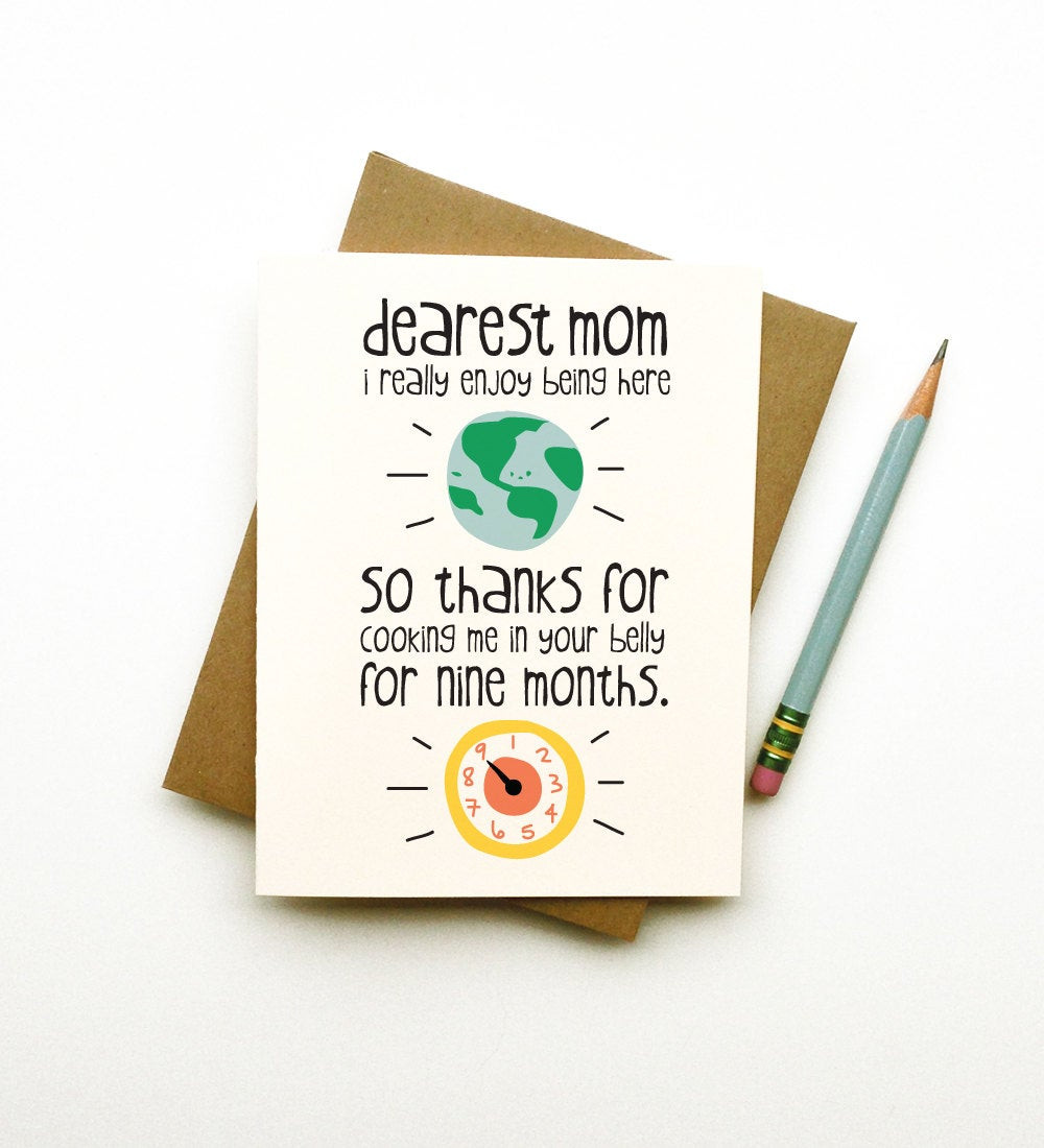 Mom Birthday Cards
 Thanks for Cooking Me Mom card mothers day birthday funny cute