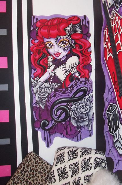 Monster High Bedroom Decor
 Monster High Doll Wallpaper Art Sricker Mural Handmade
