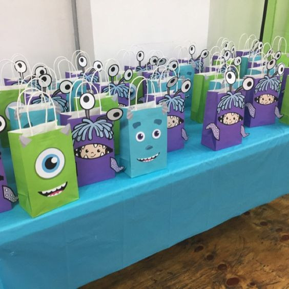 Monster Inc Birthday Party
 Monsters Inc Favor Bags 3 Characters in 2019