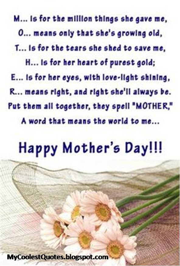 Mother Day Quotes
 My Coolest Quotes May 2013