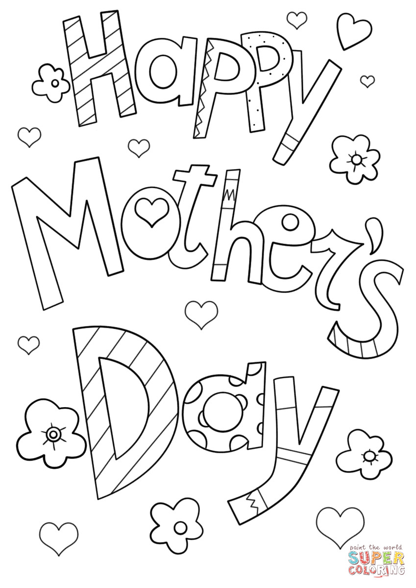 Mothers Day Coloring Pages For Kids
 Happy Mother s Day Doodle coloring page