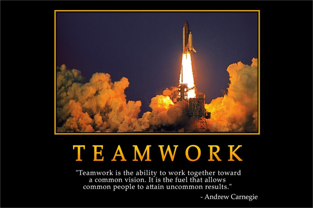 Motivational Poster Quotes
 DIY frame TEAMWORK Andrew Carnegie Inspirational