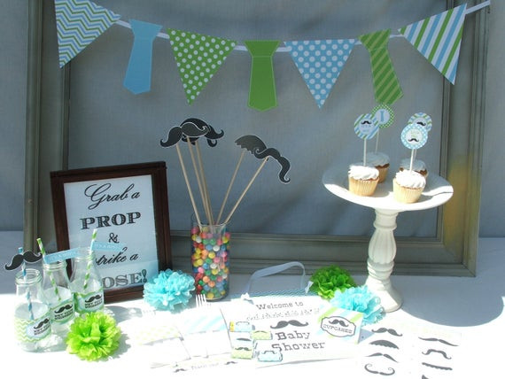 Mustache Baby Shower Party Supplies
 Boy Baby Shower Decorations Mustache Little Man by