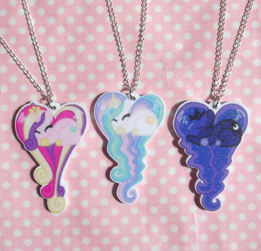My Little Pony Necklace
 My Little pony princess sleeping heart necklaces by