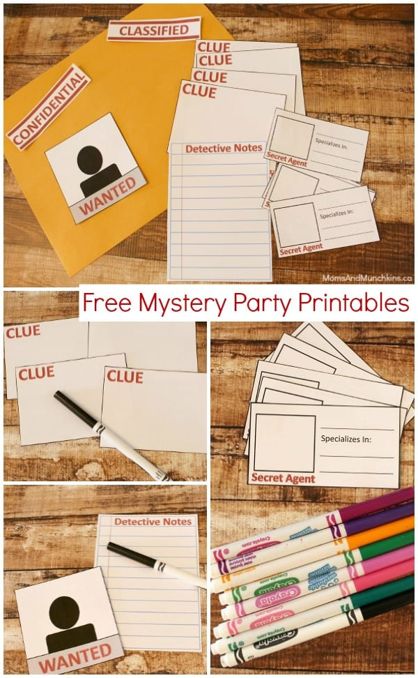 Mystery Birthday Party
 Mystery Party Printables Free Moms & Munchkins