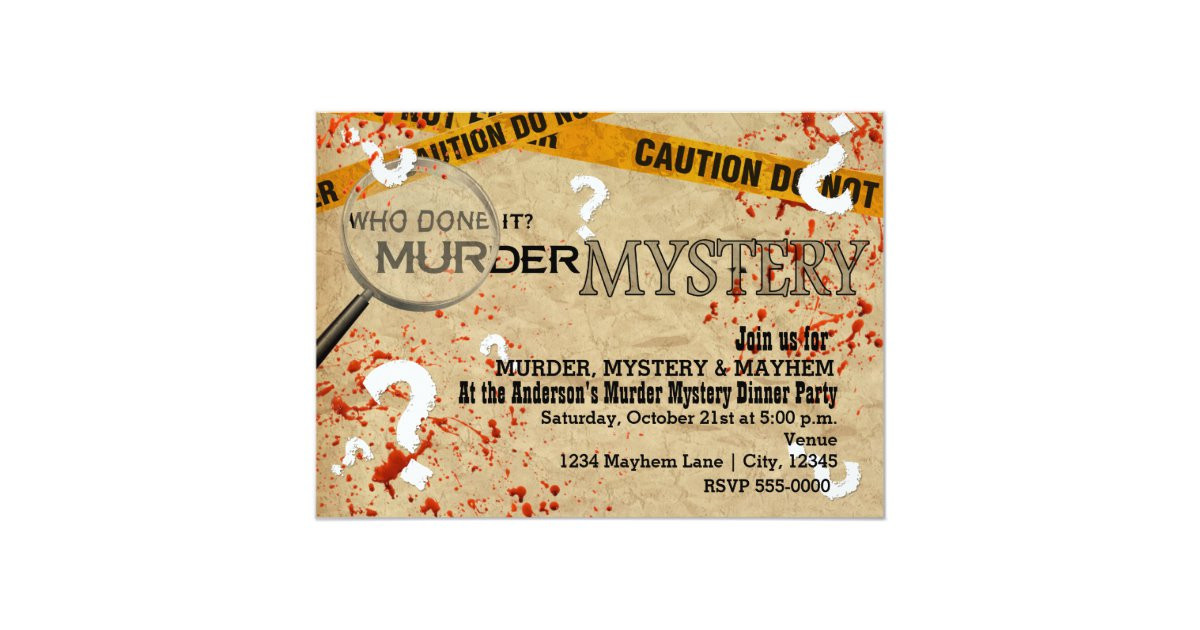 Mystery Birthday Party
 Murder Mystery Dinner Birthday Party Invitations