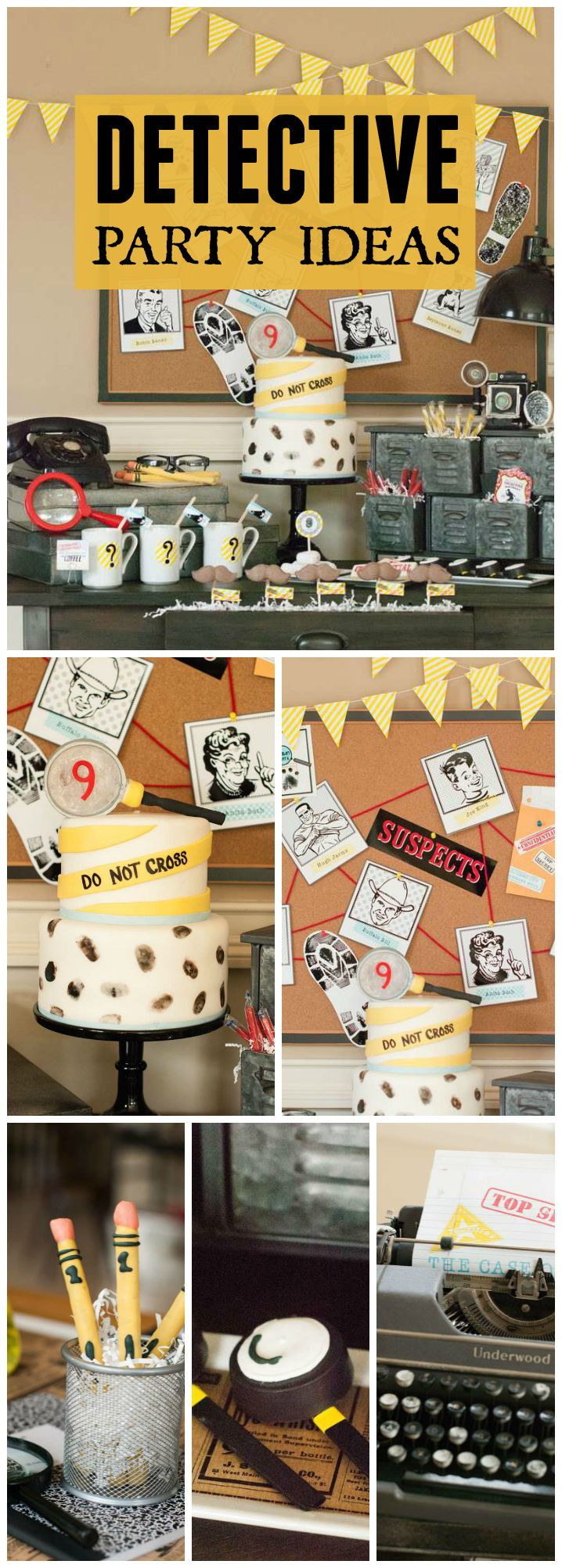 Mystery Birthday Party
 You have to see this vintage detective party with a case
