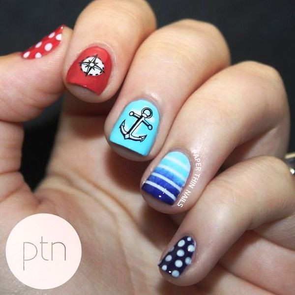 Nail Art Anchor
 45 Most Beautiful Pirate Nail Art Designs For Trendy Girls