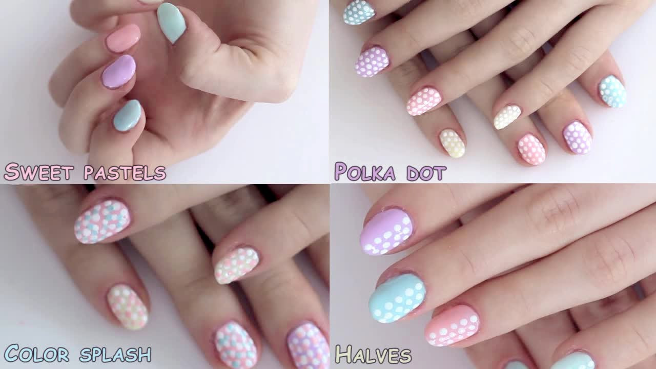 Nail Art Designs Gallery
 Summer nail art designs tutorial polka dot pastels