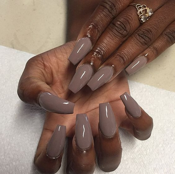 Nail Colors For Black Women
 Multi Shapes Brown Acrylic Fingernails For Fall 30