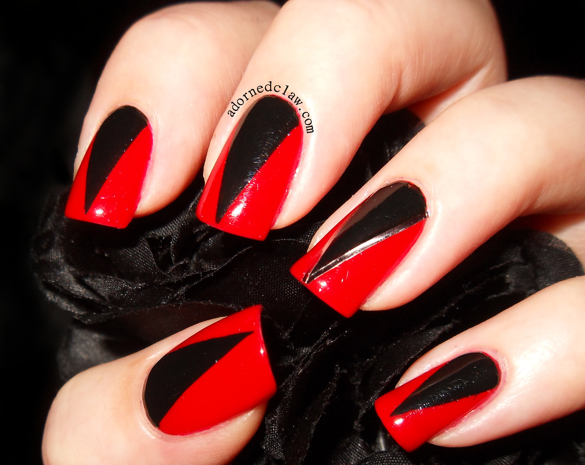 Nail Designs Black And Red
 Red and Black and Pointy