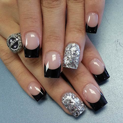Nail Designs Black And Silver
 50 Creative Acrylic Nail Designs With Step by Step Tutorials
