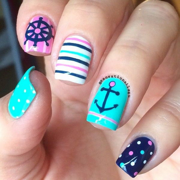 Nail Designs With Anchors
 50 Cool Anchor Nail Art Designs Noted List