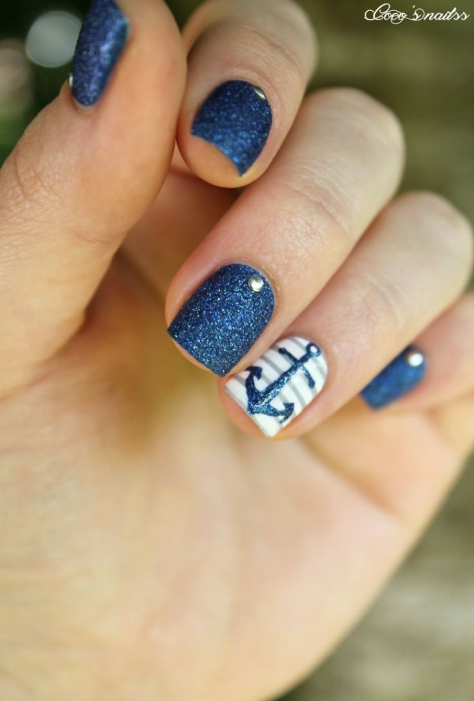 Nail Designs With Anchors
 Top 17 Cute Anchor & Strip Nail Designs – New Simple Style