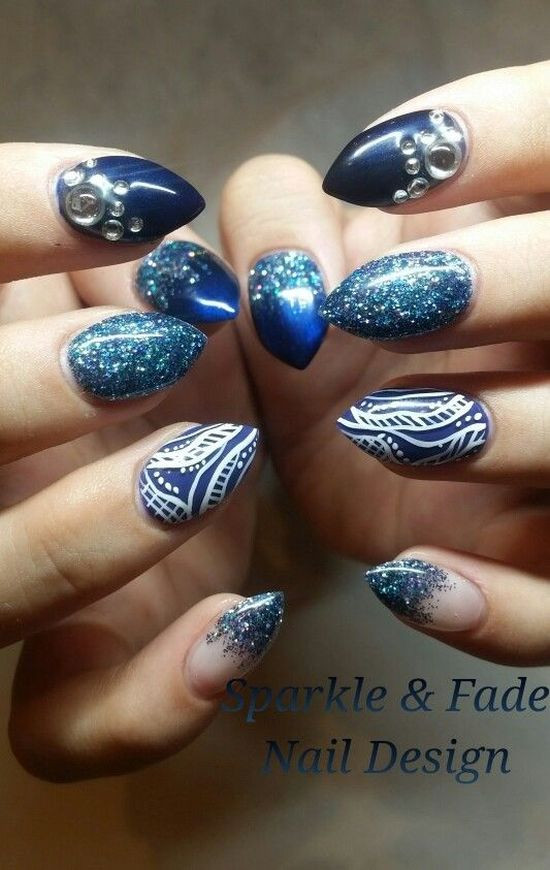Nail Designs With Stones
 35 Abstract Stone And Rhinestone Nail Art