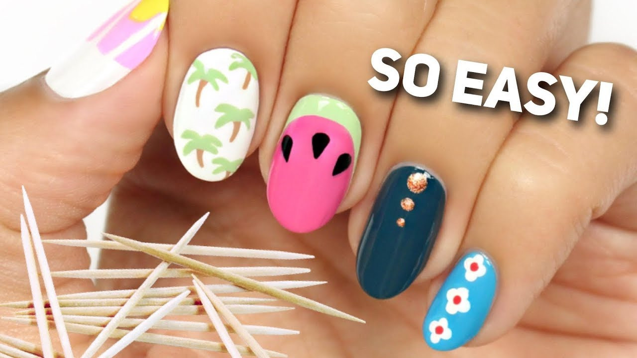 Nail Designs With Toothpick
 Nail Art For Beginners Using A TOOTHPICK 2
