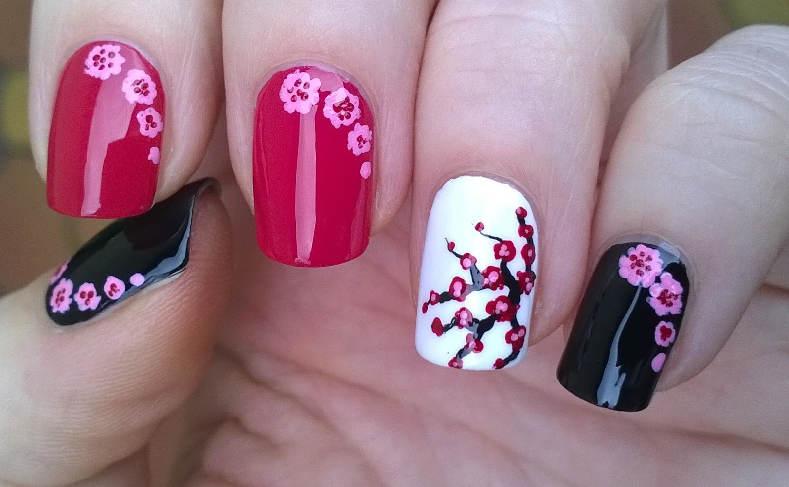 Nail Designs With Toothpick
 Life World Women Cherry Blossom Nails Toothpick Nail Art