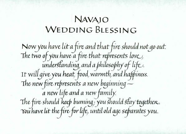 Native American Wedding Vows
 Navajo wedding blessing
