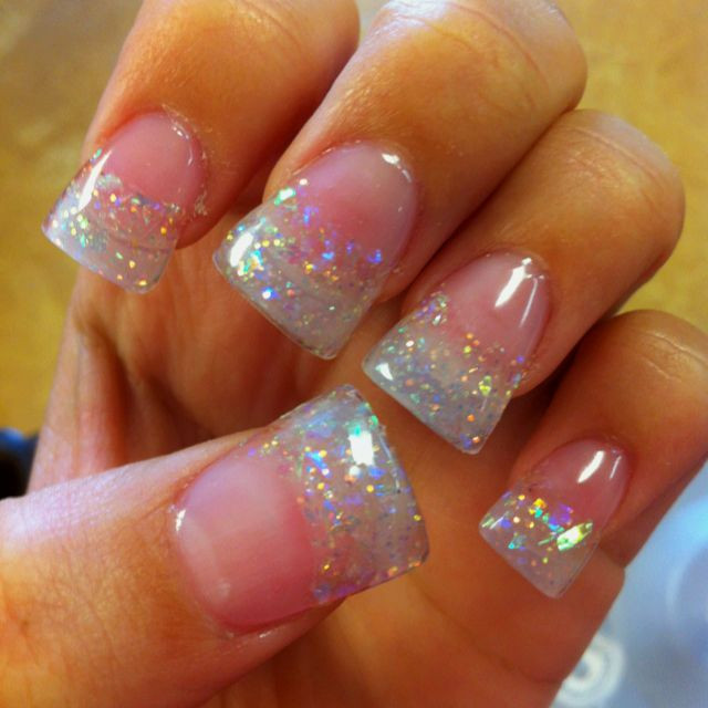 Natural Glitter Nails
 Flared nails natural flare Love these