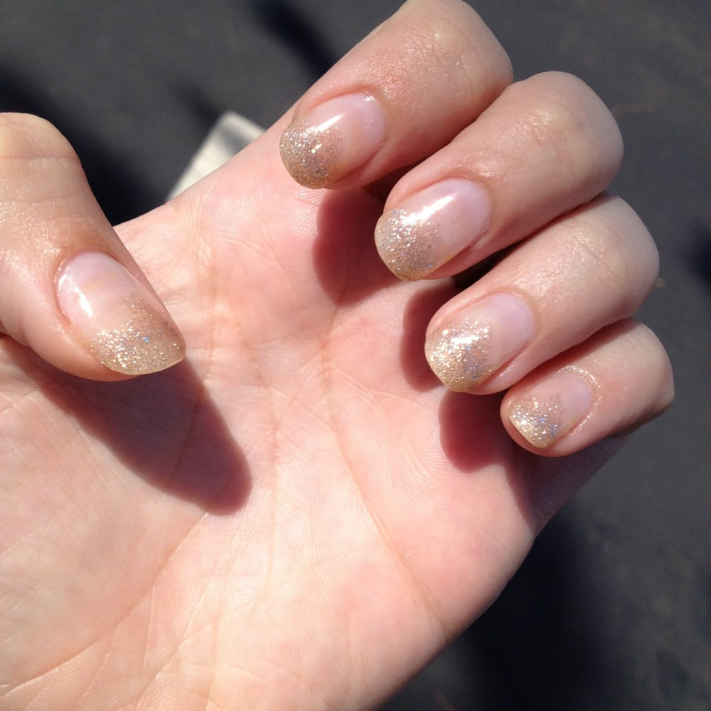 Natural Glitter Nails
 Kiew s amazing work again Natural nails with champagne